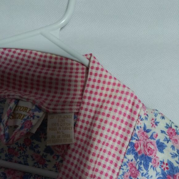 Vintage Victoria's Secret 90s Gold Label Floral Rose Belted Robe Cotton Size M/L - Picture 7 of 9